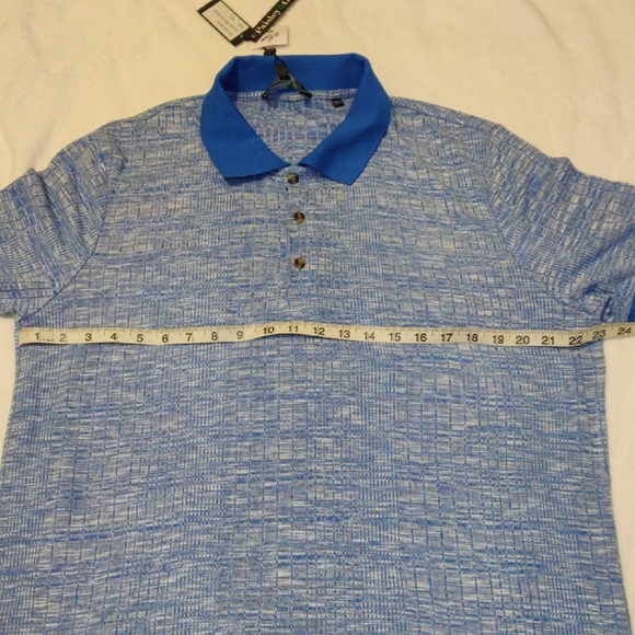 Paisley & Gray. Men's Blue Polo Shirt Slim Fit - Picture 9 of 10